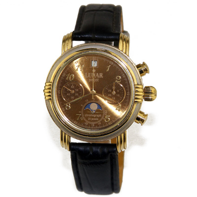 Watch chronograph "Lunar" with a golden dial Watch chronograph "Lunar" with a golden dial
